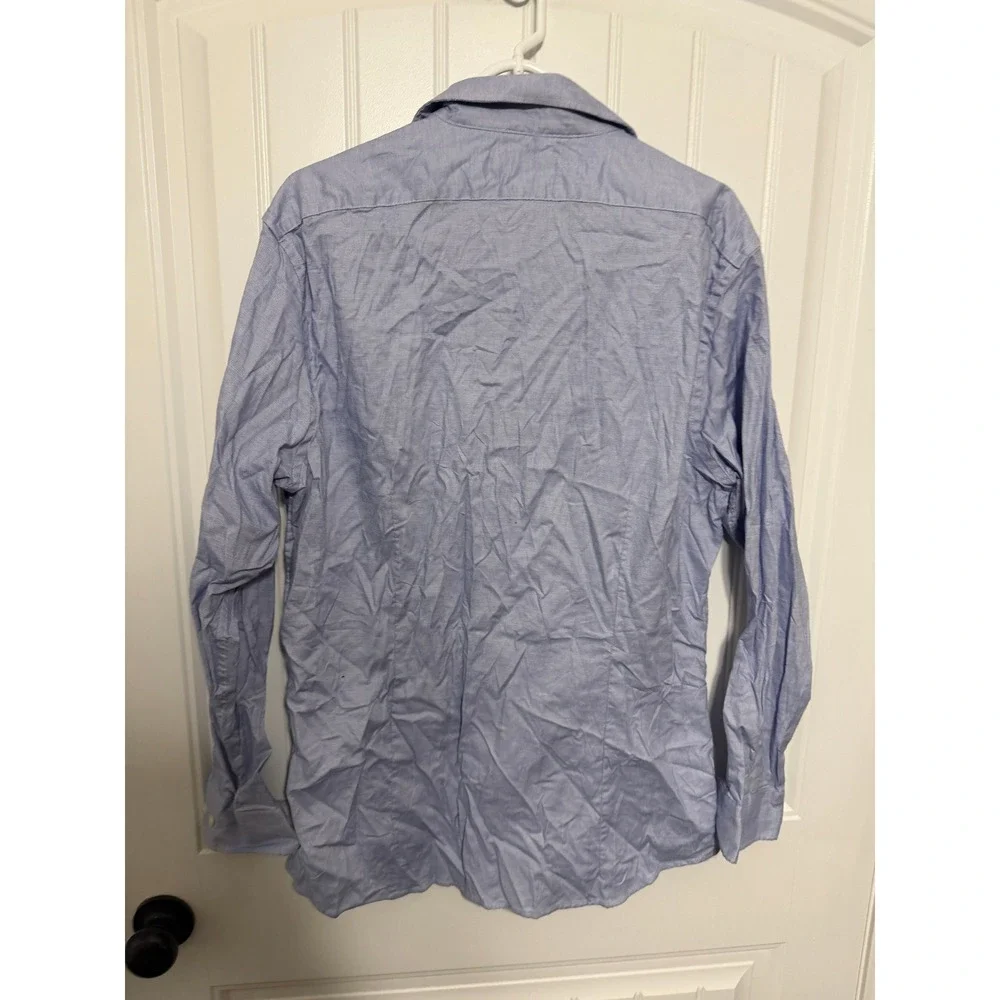 Banana Republic Button Down Mens Large Athletic Fit Wrinkle Resistant Blue EUC